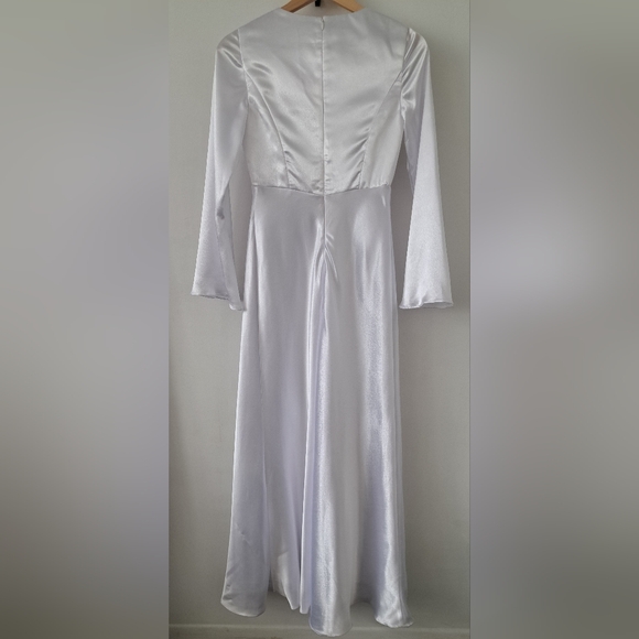 Aw Bridal Genevra Dress in White Crystal Satin - Picture 3 of 16